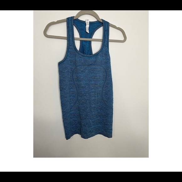 Lululemon Swiftly Tech Tank, Size 8, Indian Ocean/Black EUC, [A-19] RARE color & - Picture 1 of 6